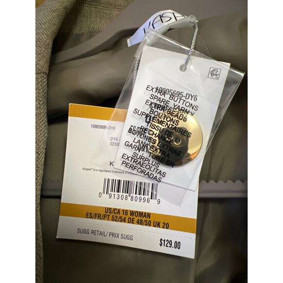 NWT KASPER WOMAN CYREESS GREY SINGLE BREASTED PLUS SIZE BLAZER SIZE 16W - Picture 6 of 8